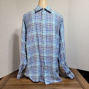 Cremieux Collection LS Full Button Shirt 100% Linen - Size Medium